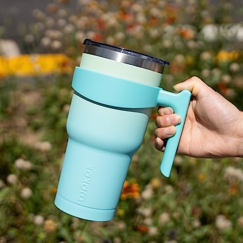 BJPKPK 10 oz Mini Tumbler with Lid, Straw & Handle, Insulated Steel Cup