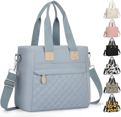 Capolo Lunch Bag for Women,Small Insulated Lunchbox Tote Reusable,M-Blue
