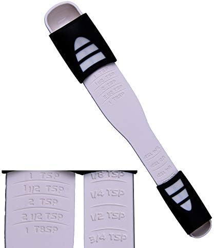 Adjustable Measuring Spoon White,Creative Double End Adjustable Scale, Eight Stalls Measuring Spoon,Measuring Dry/Semi-Liquid Ingredients,Metering Spoon for Baking,Cooking,Coffee,Sugar,Salt,Powder.