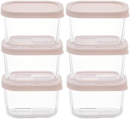 Glass Food Storage Containers with Lids — 12 Piece — 10.5 oz Glass with BPA-Free Leak Resistant Stackable Lids — Microwave, Oven & Dishwasher Safe — Ideal for Meal Prep & More - Berry Blush