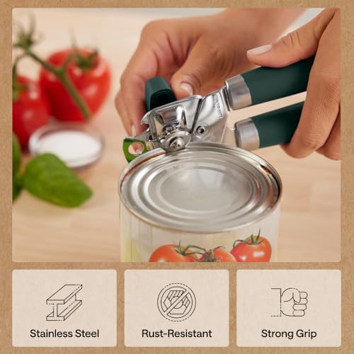 GORILLA GRIP Upgraded Model Stainless Steel Manual Can Opener, Green