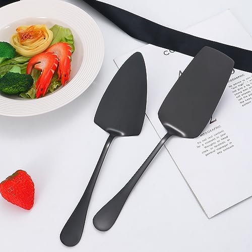Black Serving Utensils,8 Pcs Stainless Steel Serving Utensil Set Include Serving Spoons,Serving Fork,Soup Ladle,Lasagna Server,Pie Server,Large Serving Set for Parties Buffet Home,Dishwasher Safe