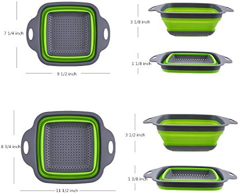 2-Pack Collapsible Colander, 9.5 & 11.5 Inch Folding Basket
