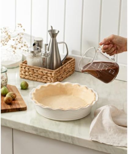 Deep Pie Dish for Baking, Deep Dish Pie Pan, Off-White