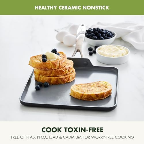 GreenPan Valencia Pro 11" Ceramic Nonstick Griddle, Hard Anodized