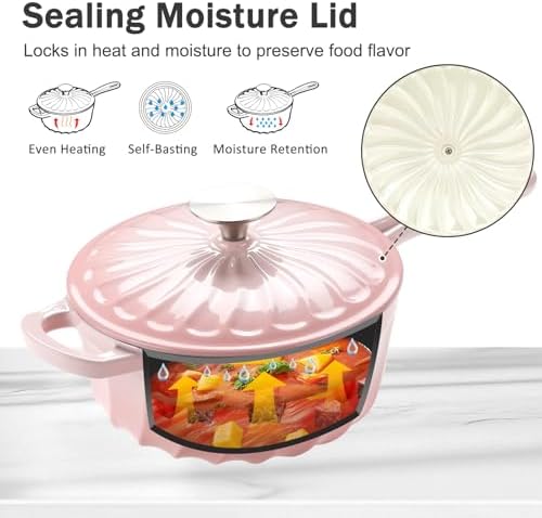 Enameled Cast Iron Sauce Pan with Lid, 1 Quart Saucepan with Lid