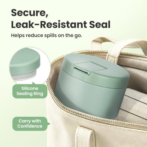 Pawtong 12oz Insulated Vacuum Food Jar with Buckle Lid Wide Mouth Soup Thermo for Hot Food Kids Leakproof Stainless Steel Lunch Container