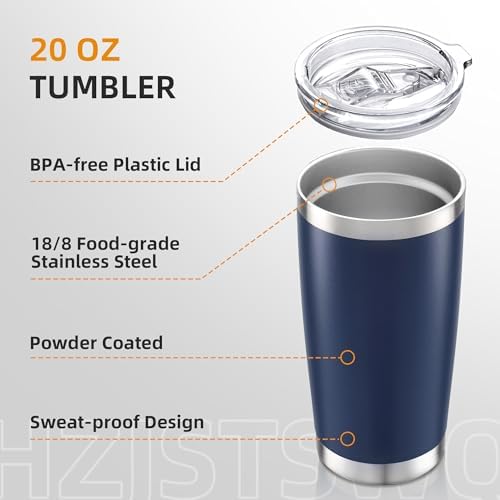 20oz Tumbler Bulk with Lid Stainless Steel Tumblers, 6 Pack