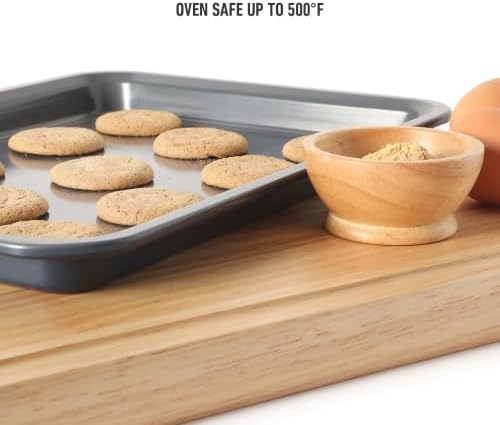 Calphalon Legacy 13 x 9 Inch PFA Free Nonstick Cookie Sheet Baking Pan in Blue, Durable Heavy Gauge Steel Bakeware for Even Heating, Oven Safe Baking Tray for Cookies