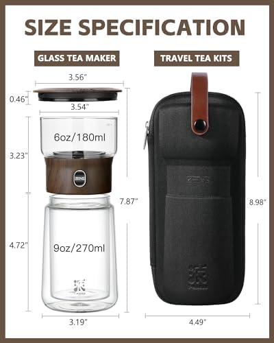 ZENS Glass Infuser Teapot, One Touch Tea Maker for Loose Leaf Tea