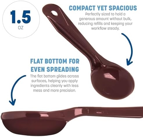 Carlisle FoodService Products Measure Miser Solid Measuring Spoon with Short Handle, 1.5 Ounces, Brown