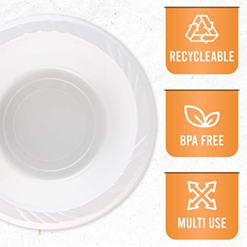 100 Count Disposable 5 ounce White Plastic Dessert Bowls (Pack of 3)