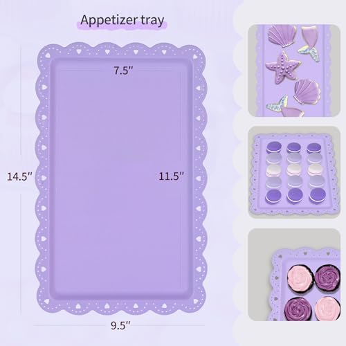 Pack of 11 NWK Cake Stand Set of Cupcake Stand, Tray & Table Cloth (Purple)