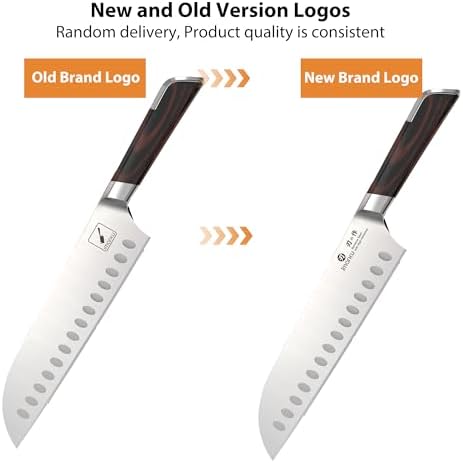 imarku Japanese Santoku Knife 7 Inch, Multi-Layer Forged, Powder Steel Core