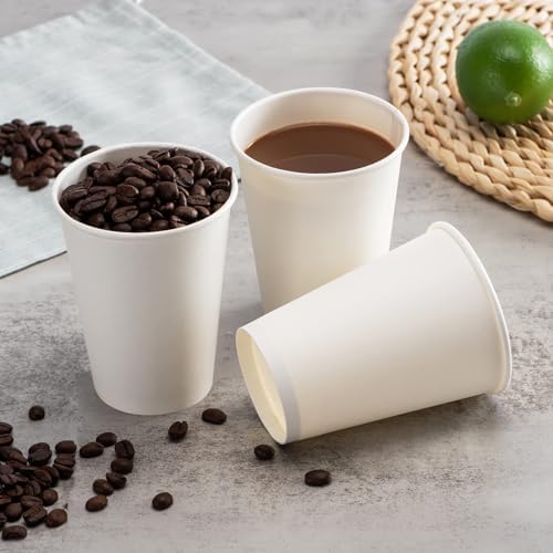 RACETOP Paper Coffee Cups 12 oz 300 pack, Ideal for Coffee, Hot Drinks