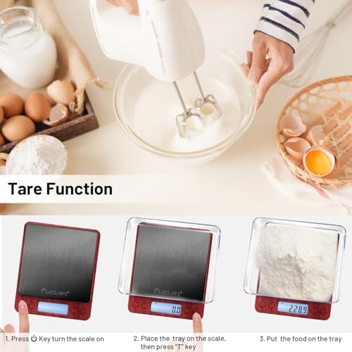 Fuzion Small Gram Scale 3000g, Digital Kitchen Food Scale, Gram and Ounce