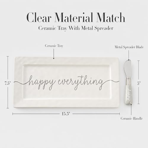 Mud Pie Happy Hostess Serving Platter, White