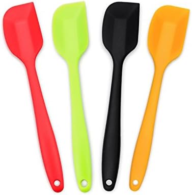 4-Piece Silicone Spatula Set with Stainless Steel Core, Small, Multicolor
