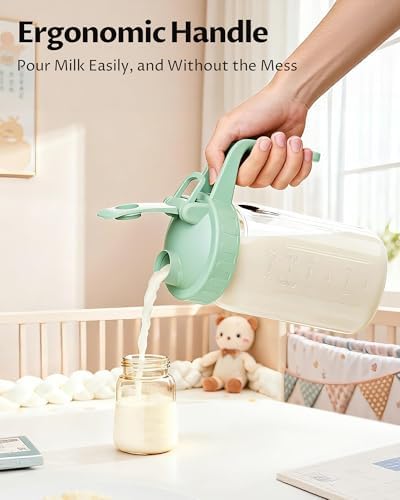 32oz Mason Jar Pitcher, Glass Breast Milk Pitcher with Lid