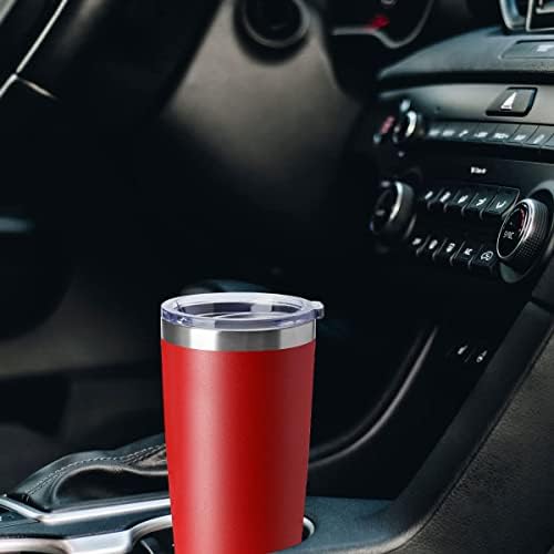 HASLE OUTFITTERS 20oz Tumblers Stainless Steel Mugs with Lid Double Wall Vacuum Insulated Coffee Cups for Cold & Hot Drinks (20oz-Red, 8 Pack)