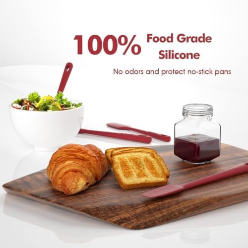 ChefAide 4 Pieces Silicone Spatulas Set, Heat Resistant Rubber Spatula