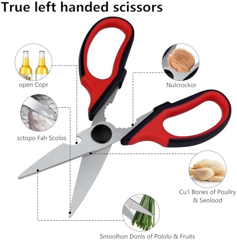 Left Handed Scissors and Left Handed Kitchen Scissors (2 Pack)