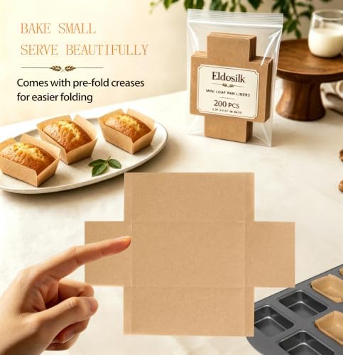 200Pcs Mini Loaf Parchment Liners 3×2 Inch