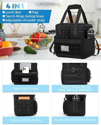 holuxer Lunch Bag & Lunch Box for Men - Tactical Large Soft