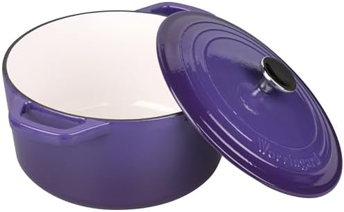 VORRINGARD Enameled Cast Iron Dutch Oven Pot with Lid, for Bread Baking, Round Bread Oven- include Sourdough Bread Baking Supplies Set, 4.5QT, Purple