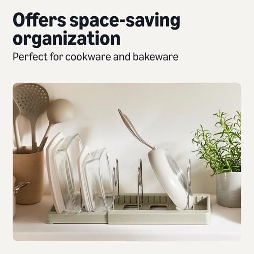 Amazon Basics Cookware and Bakeware Organizer, Stainless Steel, Expandable from 12.2 in. - 20.7 in., Includes 10 Dividers (Pack of 12)