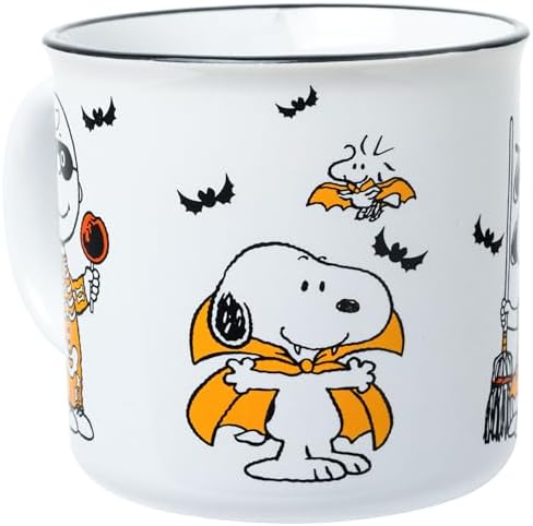 Silver Buffalo Peanuts Halloween Squad Costumes, Ceramic Camper Mug, 20oz