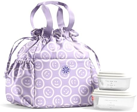 Fit & Fresh Cromwell Cinch Insulated Lunch Bag for Women w/Containers