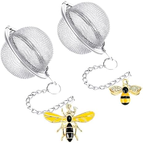 2PC Stainless Steel Mesh Tea Infuser,2.1 inch Tea Ball with Honey Bee