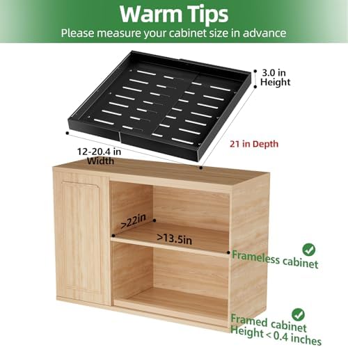 PAKETA 1 Pack Expandable Pull Out Cabinet Organizer,21" Deep