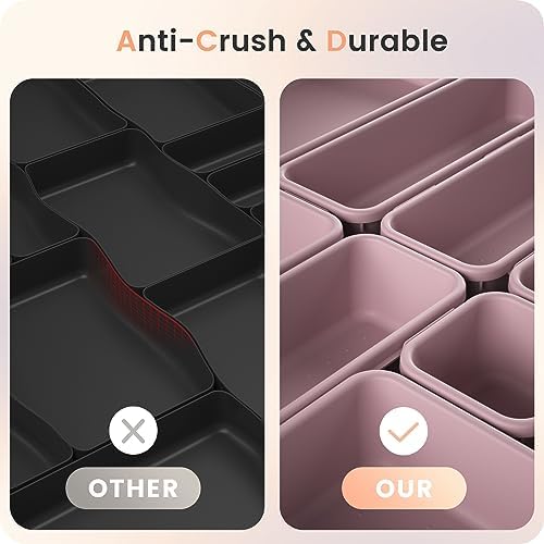 A-LuGei 【Military Grade】 Drawer Organizer for Vanity Bathroom Makeup Desk