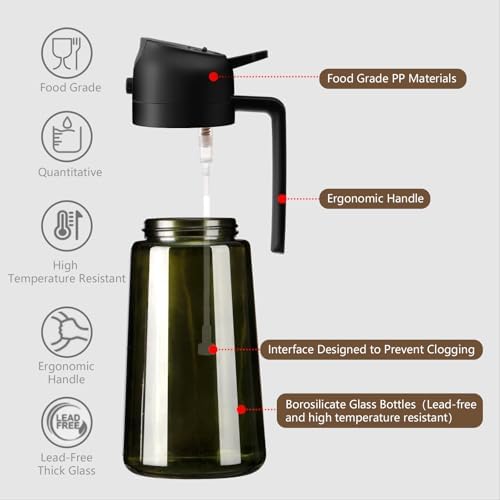 SWEET VIEW 2PCS Olive Oil Dispenser and Oil Sprayer