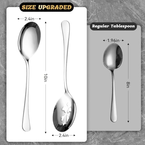 10-Inch 4 Piece Serving Spoon Set - 2 Large, 2 Slotted