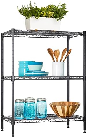 BestOffice | 3-Tier Wire Shelf | 23" x 13.2" x 30.2" | Black
