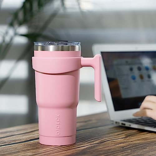 BJPKPK 20 oz Tumbler with Handle & Straw, Insulated Stainless Steel Mug