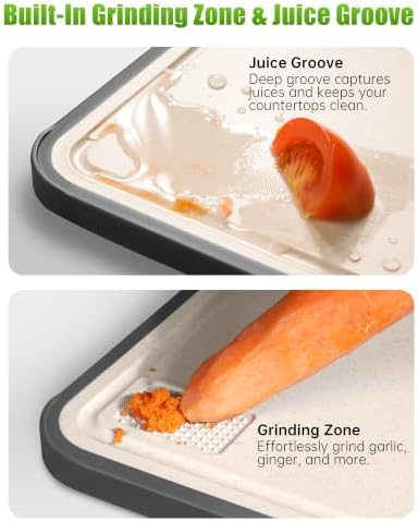 Non Toxic Titanium Cutting Board for Kitchen, Food Grade Titanium Cutting Boards 2 in 1 Double Sides, Non Slip Cutting Mat 15" x 10"