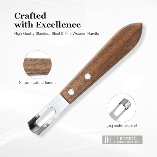 Channel Knife for Cocktails, Lemon Twist Tool and Citrus Peeler, Orange Peeler for Old Fashioned, Stainless Steel Bar Peeler with Walnut Handle for Home Bar Garnishes