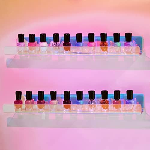 upsimples 2 Pcs 15" Iridescent Acrylic Shelves for Wall Decor and Display