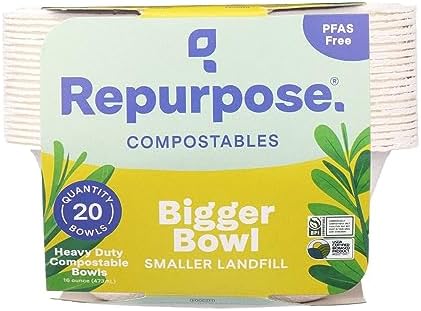 Repurpose Compostables 16oz Bowls, Compostable, 20ct