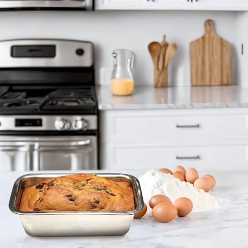 Lindy's Stainless Steel Loaf Pan for Baking Bread, Meatloaf, Cakes, Brownies, Casseroles, and More, Nontoxic & Dishwasher Safe