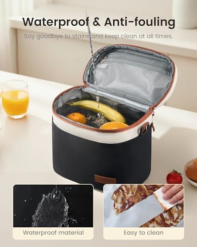 LOVEVOOK Insulated Lunch Box for Women Men, Reusable Lunch Bag for Work Picnic Beach College School, Leakproof Cooler Bag with Shoulder Strap & Ice Pack, Lunch Box/Bag for Mom Teacher Kids Girl Boy