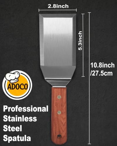 Durable Stainless Steel Griddle Spatula, Blade:5.3"L×2.8"W