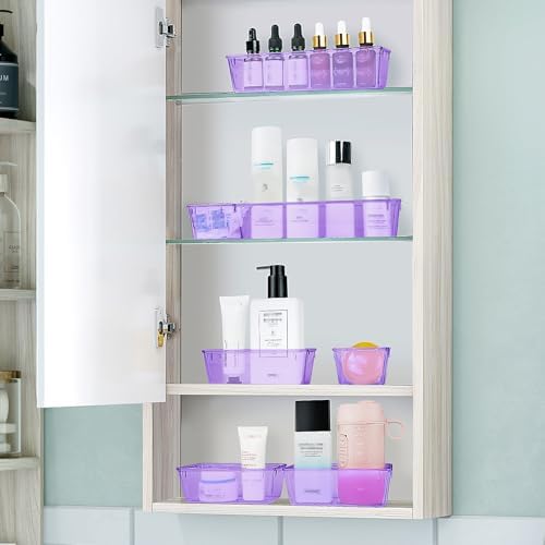 25 PCS Plastic Drawer Organizer Set, Makeup Organizers and Storage Bins