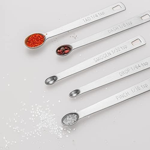 5 Pcs Mini Measuring Spoons Set, Stainless Steel, Cute
