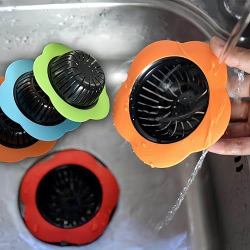 Silicone Sink Drain Strainer, 4 Pack