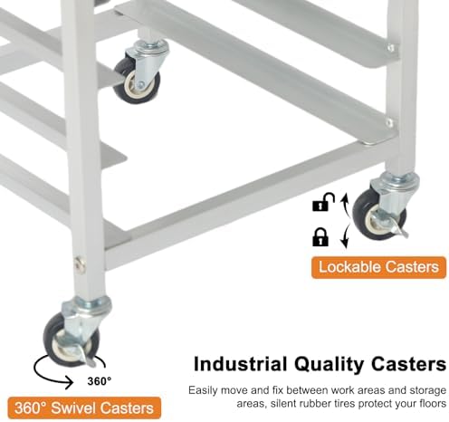 lopeztek 10-Tier Quarter & Half Sheet Pan Rack with Wheels for Home Use